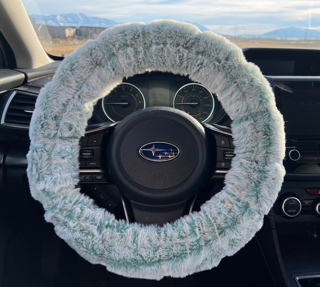 Agave Frosted Koala Car Steering Wheel Cover & Seatbelt Cover Set